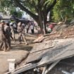 Satpol PP Kota Depok menertibkan bangunan liar di bantaran Kali Licin dan pinggir Jalan Raya Cipayung, Depok.