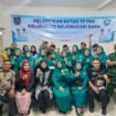 Pengurus PKK Kecamatan Bojongsari usai melantik PKK Bojongsari Baru di kantor Kelurahan Bojongsari Baru, Bojongsari, Depok. (Rahcmat CH)