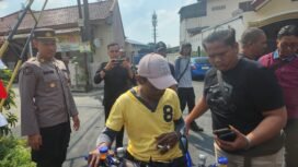 Polres Metro Depok menangkap salah satu matel yang berada di Jalan Legong, Sukmajaya, Depok. (Dicky)