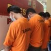 Sejumlah matel atau debt collector yang diamankan di polsek Beji, Depok. (Dicky)