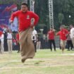 Salah satu peserta perwakilan Kecamatan Bojongsari saat mengikuti perlombaan di Balai Kota Depok.