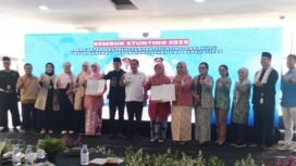 Wakil Wali Kota Depok, Chandra Rahmansyah, bersama OPD pada Rembuk Stunting 2025 di Felfest UI-Plaza Venu, Kampus UI Depok. (Rahcmat) 