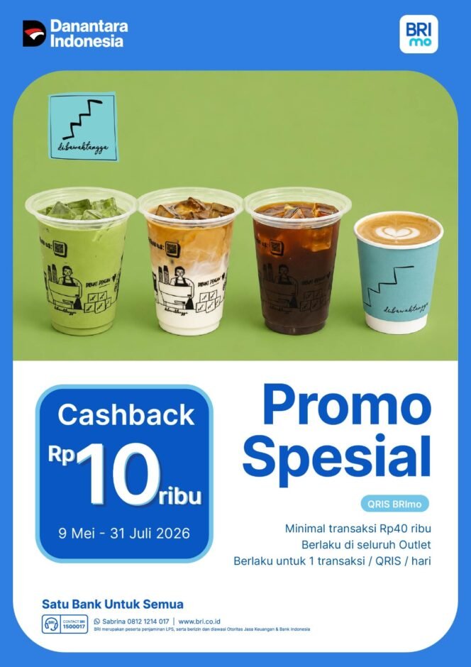 
					BRI BO Radio Dalam Promo Cashback QRIS BRImo di Gerai Kopi Dibawah Tangga. Foto : Istimewa
