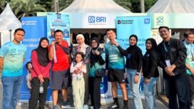 BRI KC Warung Buncit kenalkan produk ke UMKM dan komunitas lari saat UMKM 5K Run di Gedung Kementerian UMKM, Gedung Smesco Indonesia, pada Sabtu, 21 Juni 2026. Foto : Istimewa