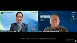 Direktur Jenderal Bina Keuda Kemendagri Agus Fatoni saat membuka Webinar Series Creative Financing and Funding KPBU dengan tema 